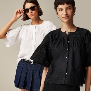 2 J Crew Jolie tops in eyelet cotton
